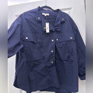 Navy Button-Up Jacket by Banana Republic